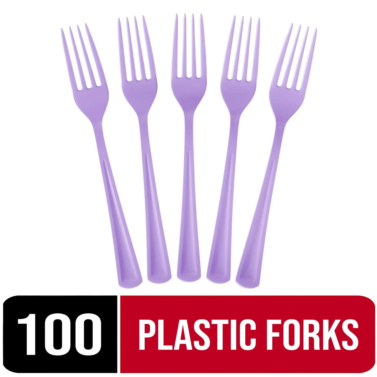 Party Solids 100 Pcs Disposable Utensils – Heavy Duty Plastic Cutlery Set – Premium Plastic Forks, Spoons or Knives for Parties, Events, Catering & Tableware Supplies by Exquisite